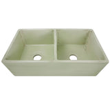 Double Bowl Farmhouse Fireclay Sink with Concrete Finish