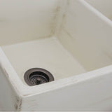 Double Bowl Farmhouse Fireclay Sink with Concrete Finish