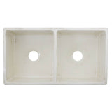 Double Bowl Farmhouse Fireclay Sink with Concrete Finish