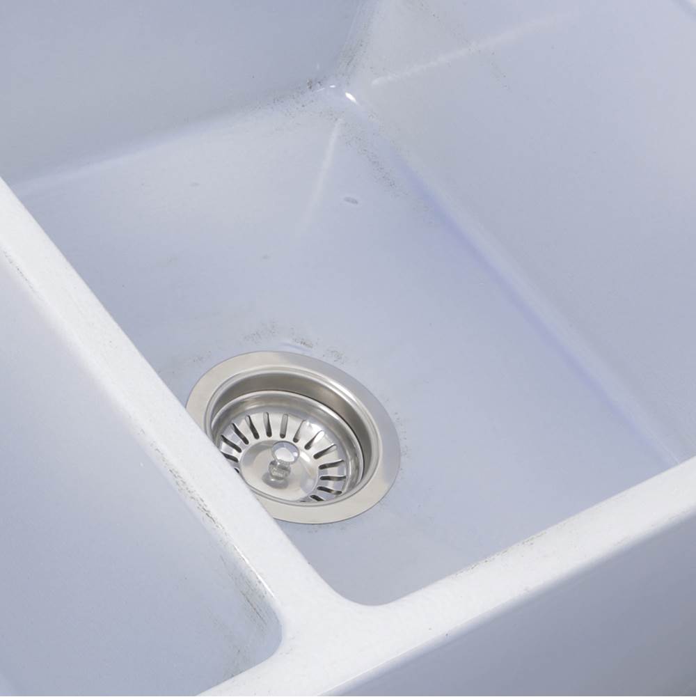 Double Bowl Farmhouse Fireclay Sink with Concrete Finish