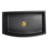 Nantucket Sinks - Italian Made Fine Fireclay Curved Apron Farmer Sink Finished In A Matte Black Finish, Optional Bottom Grid - Bg-Fc3320Ca - Matte Black