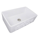 Nantucket Sinks - 33-Inch Farmhouse Fireclay Sink with Filigree Apron - Filigree