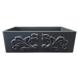 Nantucket Sinks - 33-Inch Farmhouse Fireclay Sink with Filigree Apron - Filigree Matte Black