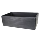Nantucket Sinks - 33 Inch Matte Black Farmhouse Fireclay Sink with Waves Apron - Matte Black
