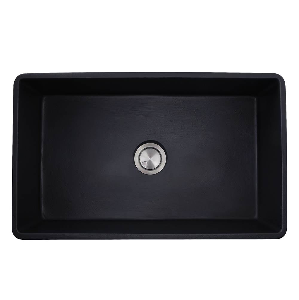 Nantucket Sinks - 33-Inch Farmhouse Fireclay Sink Matte Black - Matte Black
