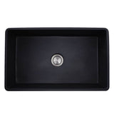 Nantucket Sinks - 33-Inch Farmhouse Fireclay Sink Matte Black - Matte Black