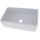 33 Inch Matte Black Farmhouse Fireclay Sink with Waves Apron