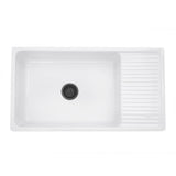 36 Inch Italian Farmhouse Fireclay Sink with Built-In Drainboard