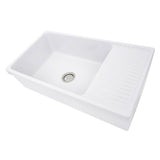 36 Inch Italian Farmhouse Fireclay Sink with Built-In Drainboard
