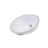Nantucket Sinks - 15 Inch x 12 Inch Glazed Bottom Undermount Oval Ceramic Sink In White - Porcelain Enamel Glaze White