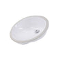 Nantucket Sinks - 17 Inch x 14 Inch Glazed Bottom Undermount GB-17x17-W Oval Ceramic Sink In White - Porcelain Enamel Glaze White