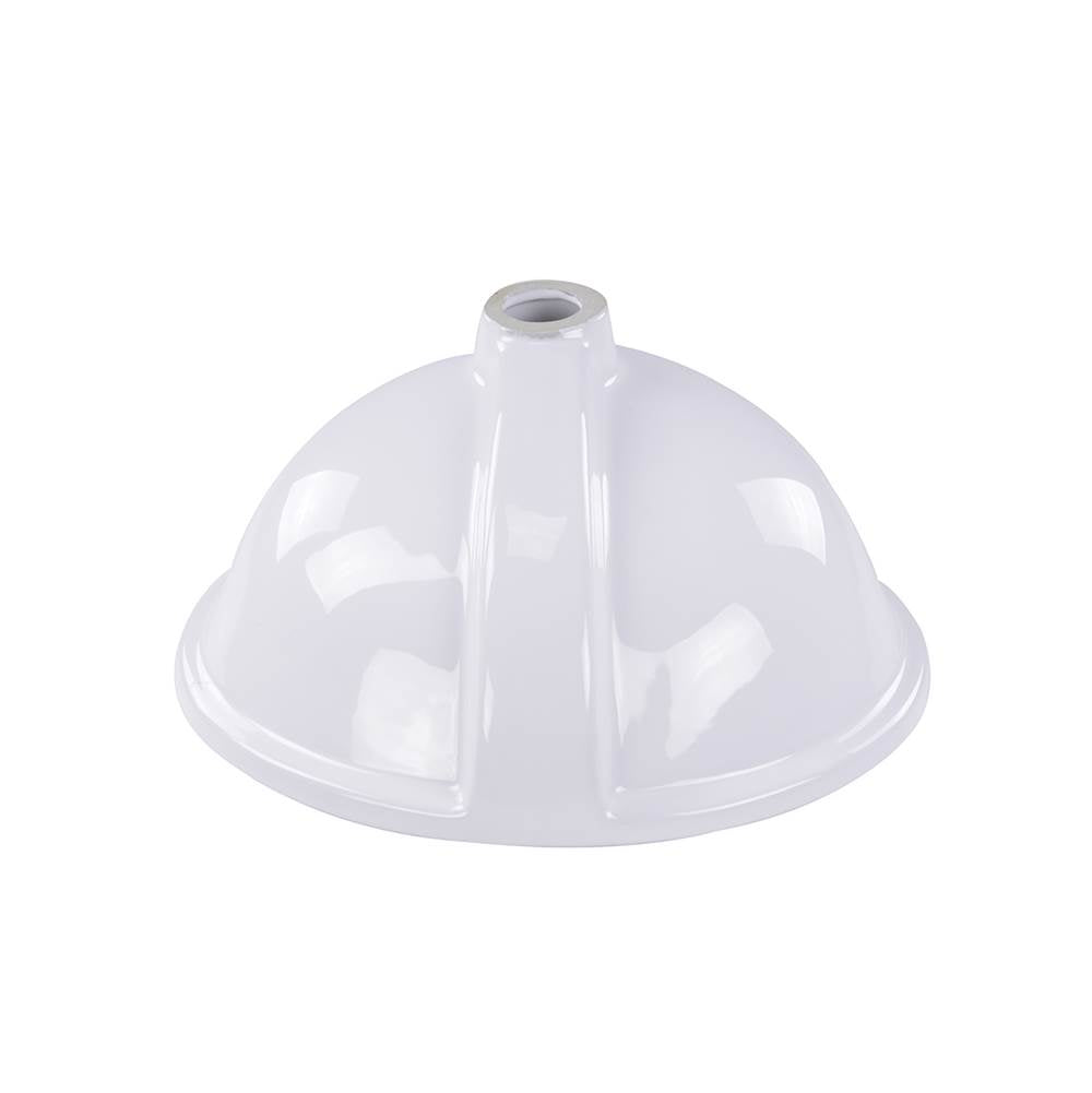 17 Inch x 14 Inch Glazed Bottom Undermount GB-17x17-W Oval Ceramic Sink In White