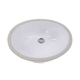 17 Inch x 14 Inch Glazed Bottom Undermount GB-17x17-W Oval Ceramic Sink In White