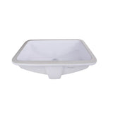 18 Inch x 12 Inch Glazed Bottom Undermount Rectangle Ceramic Sink In White