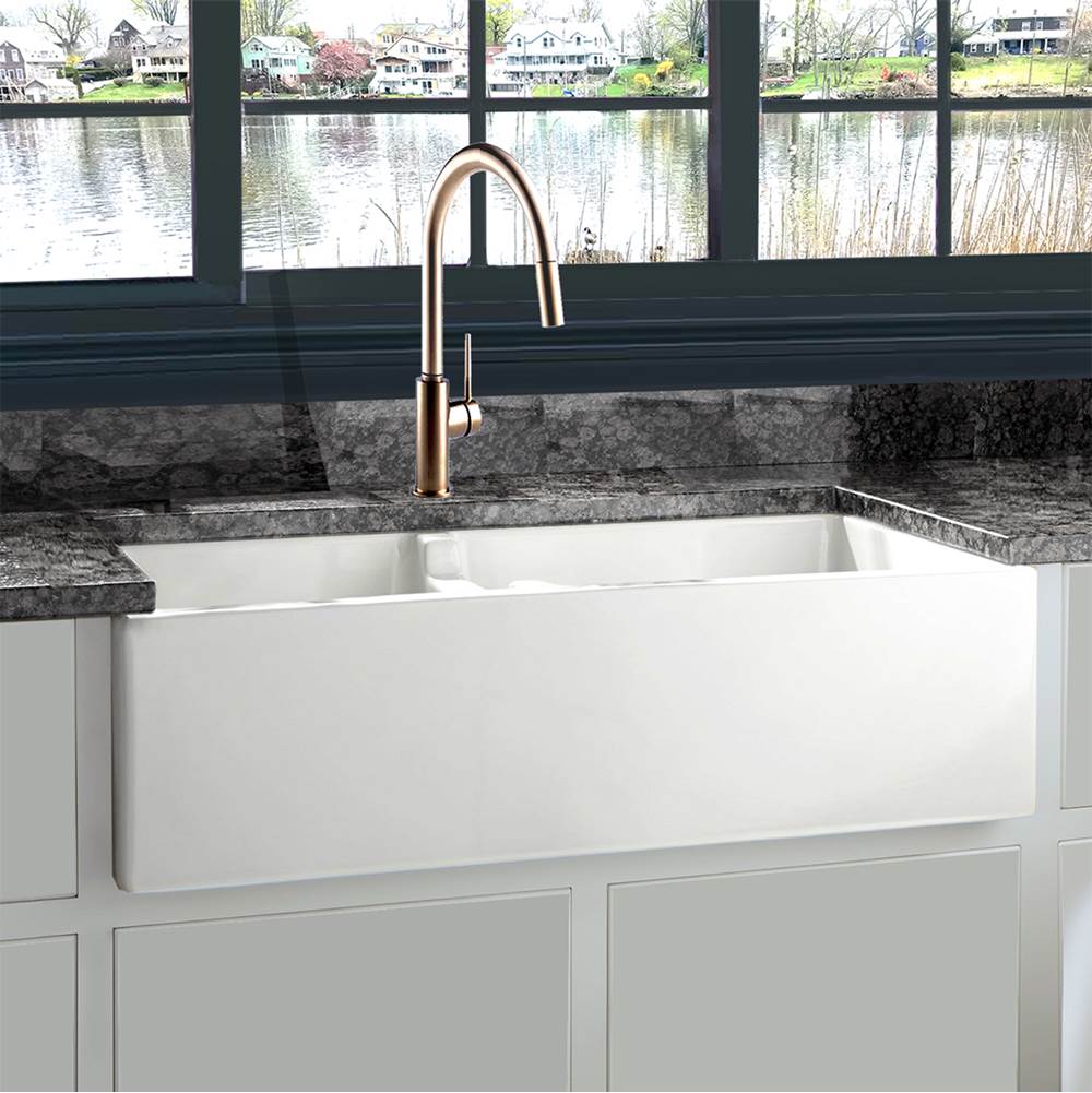 60/40 Double Bowl Farmhouse Apron Fireclay Sink
