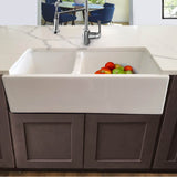 60/40 Double Bowl Farmhouse Apron Fireclay Sink