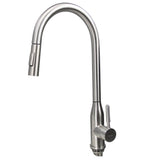 Nantucket Sinks - Goose Neck Pull-Down Faucet with Modernl Styling - Satin Nickel