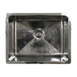 Nantucket Sinks - 23 Inch Hammered Stainless Steel Rectangle Kitchen/Laundry Sink 12'' - Polished Stainless Steel
