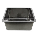 23 Inch Hammered Stainless Steel Rectangle Kitchen/Laundry Sink 12''