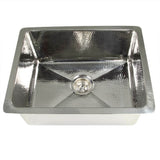 Nantucket Sinks - 23 Inch Hammered Stainless Steel Rectangle Kitchen/Laundry Sink 9'' - Polished Stainless Steel