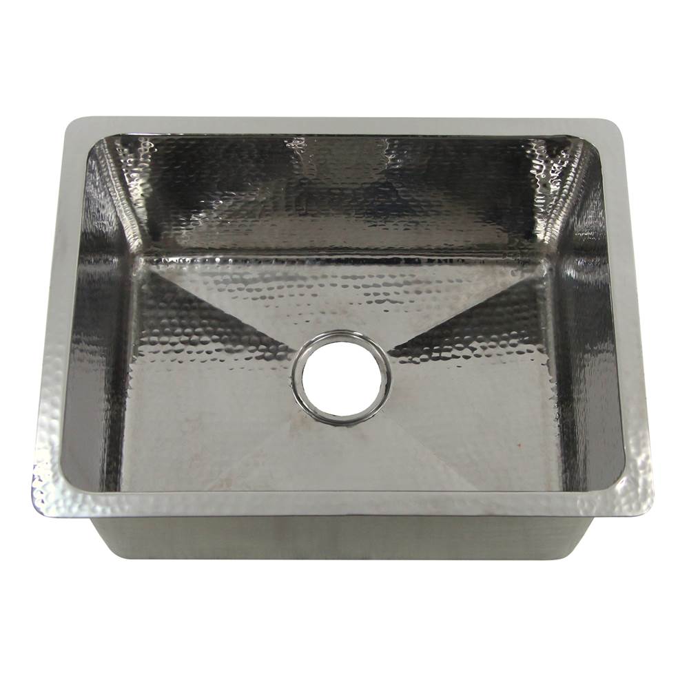 23 Inch Hammered Stainless Steel Rectangle Kitchen/Laundry Sink 9''