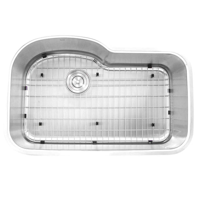 Nantucket Sinks - Single Bowl Oblong Undermount Stainless Steel Kitchen Sink, 16 Gauge - Brushed Satin
