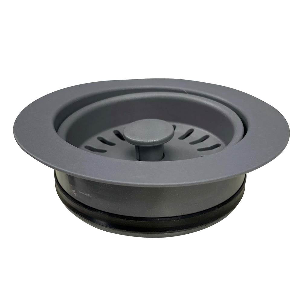 Nantucket Sinks - Disposal Flange Trim With Strainer For Granite Composite Sinks In Matte Titanium - Matte Titanium