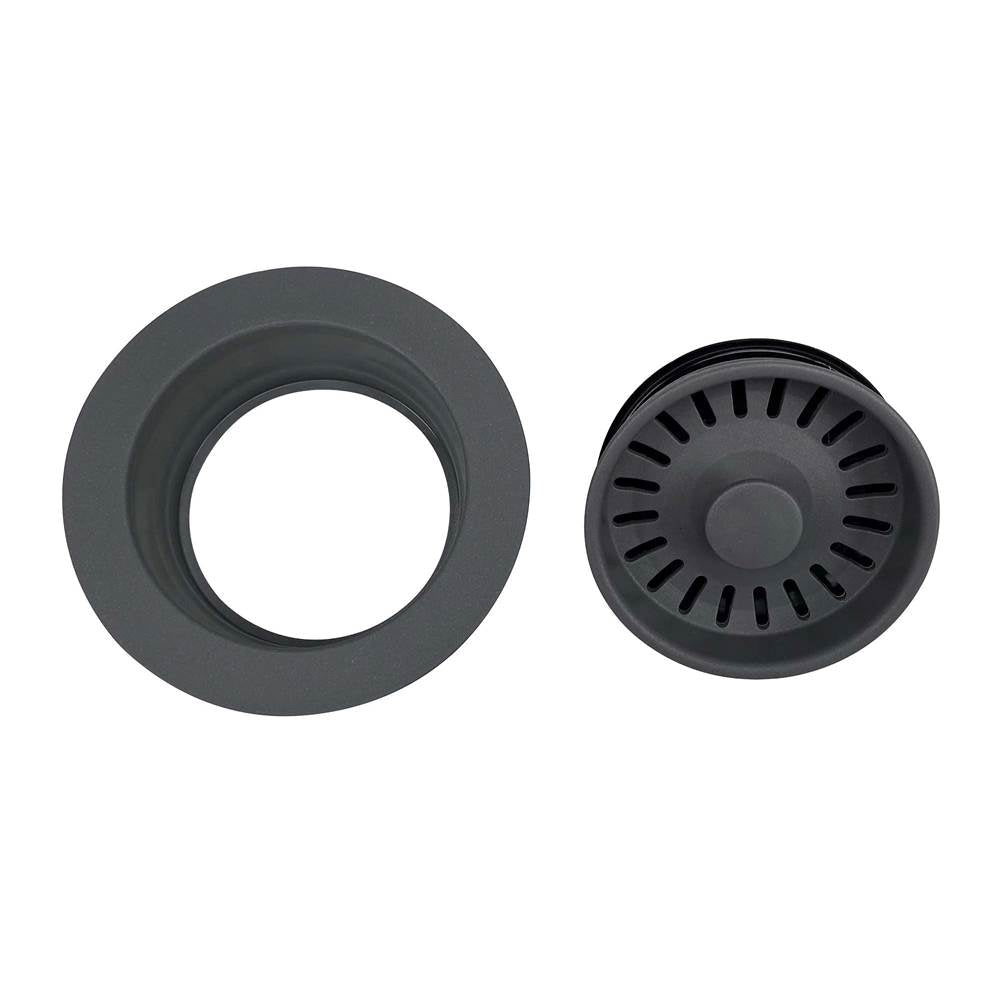 Disposal Flange Trim With Strainer For Granite Composite Sinks In Matte Brown