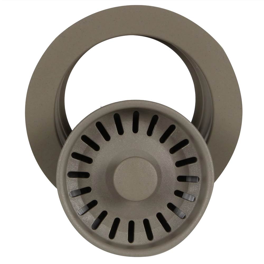 Nantucket Sinks - Disposal Flange Trim With Strainer For Granite Composite Sinks In Matte Truffle - Matte Truffle