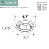 Disposal Flange Trim With Strainer For Granite Composite Sinks In Matte Brown