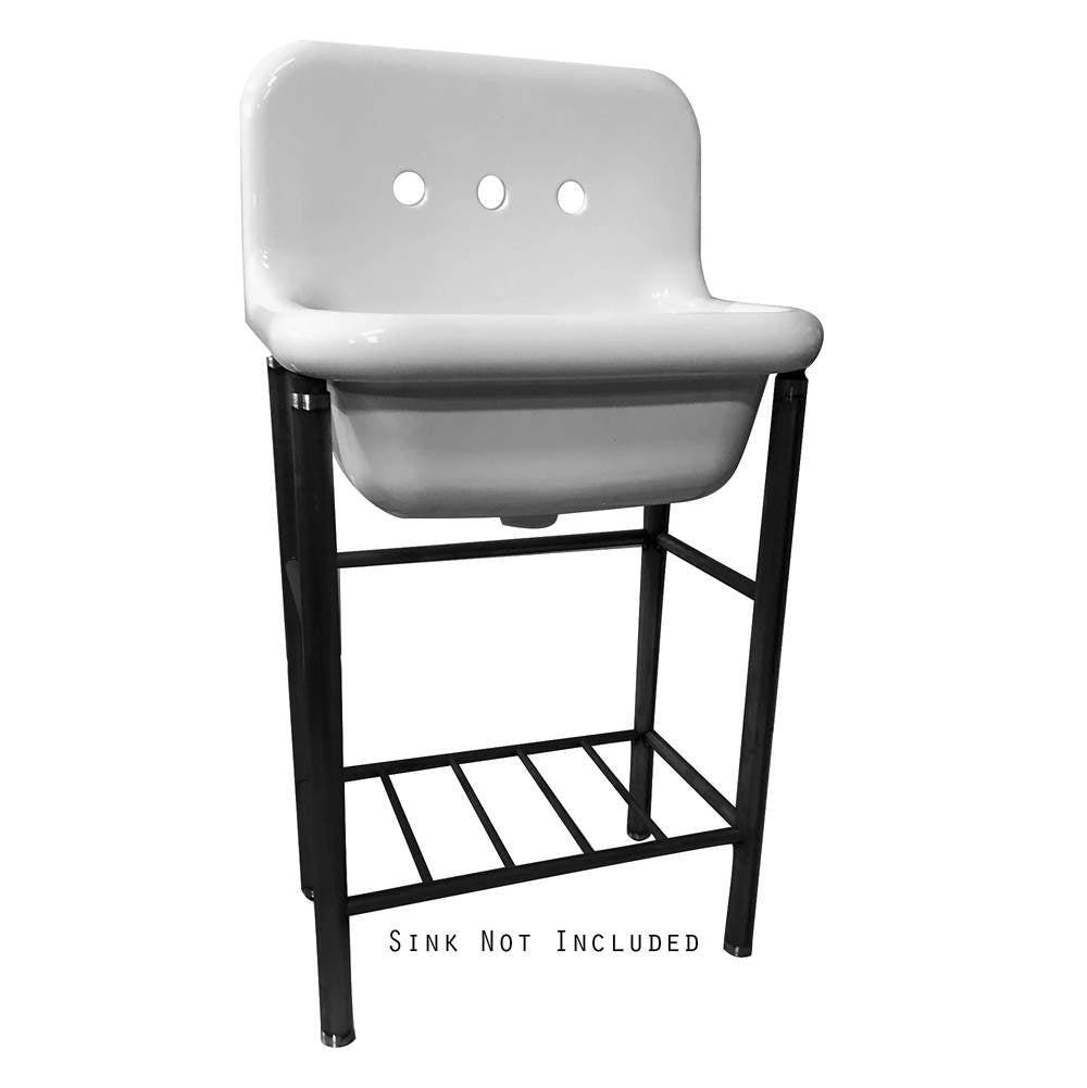 Nantucket Sinks - Victorian Collection Sink Stand For 24 Inch Utility Sink - Powder Coated Matte Black Matte Black