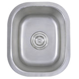 Nantucket Sinks - 15 Inch Rectangle Undermount Stainless Steel Bar/Prep Sink, 18 Gauge