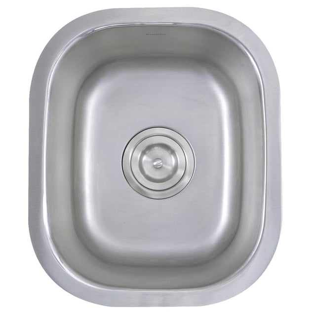 Nantucket Sinks - 15 Inch Rectangle Undermount Stainless Steel Bar/Prep Sink, 18 Gauge