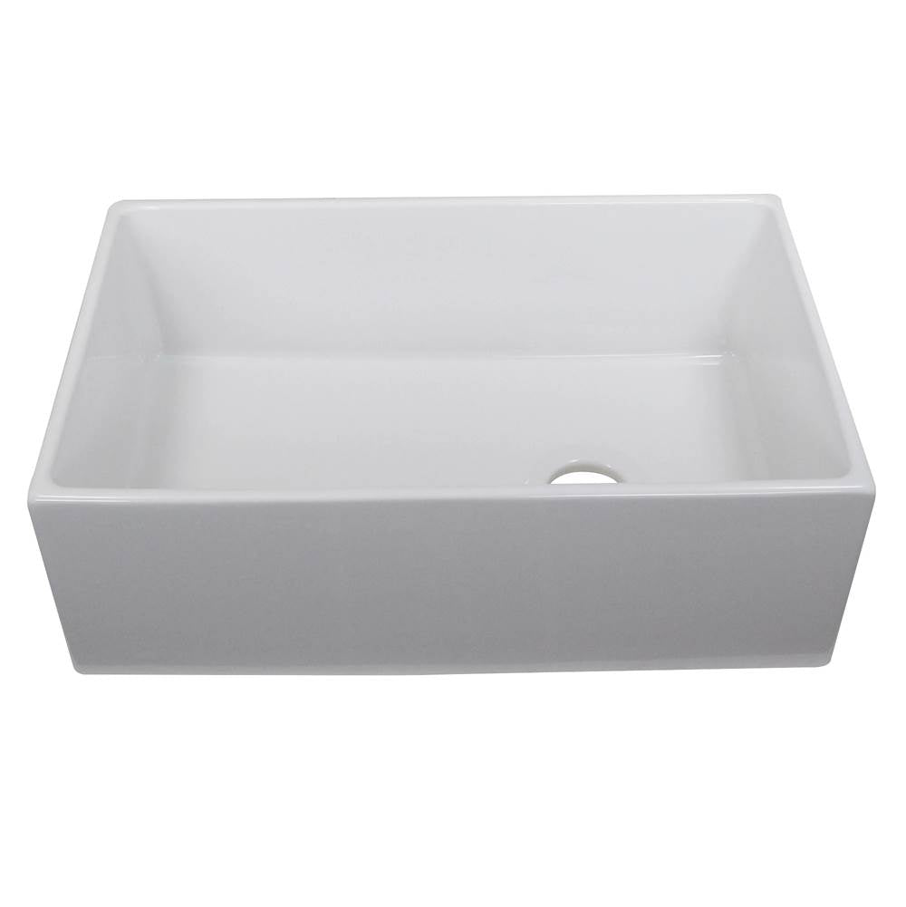 30 Inch Farmhouse Fireclay Sink with Drain and Grid