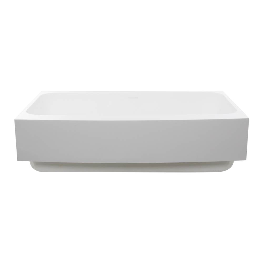 Nantucket Sinks - Glacierstone Apron kitchen Sink with Grid Included - Matte Inside, Glossy Apron White