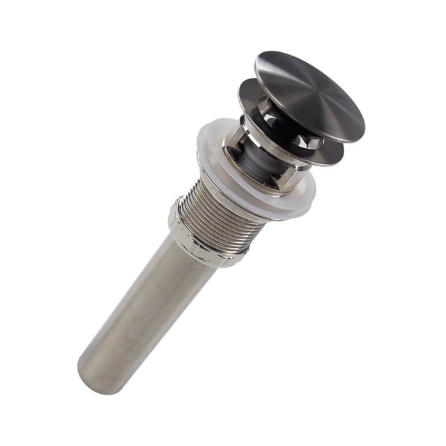 Nantucket Sinks - Brushed Nickel Finish Umbrella Drain With Overflow - Brushed Nickel Brushed Nickel