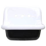 Nantucket Sinks - Fireclay Utility Sink In White With Black Bottom - Porcelain Enamel Glaze White With Black Bottom