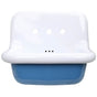 Nantucket Sinks - Fireclay Utility SinkIn White With Blue Bottom - Porcelain Enamel Glaze White With Blue Bottom
