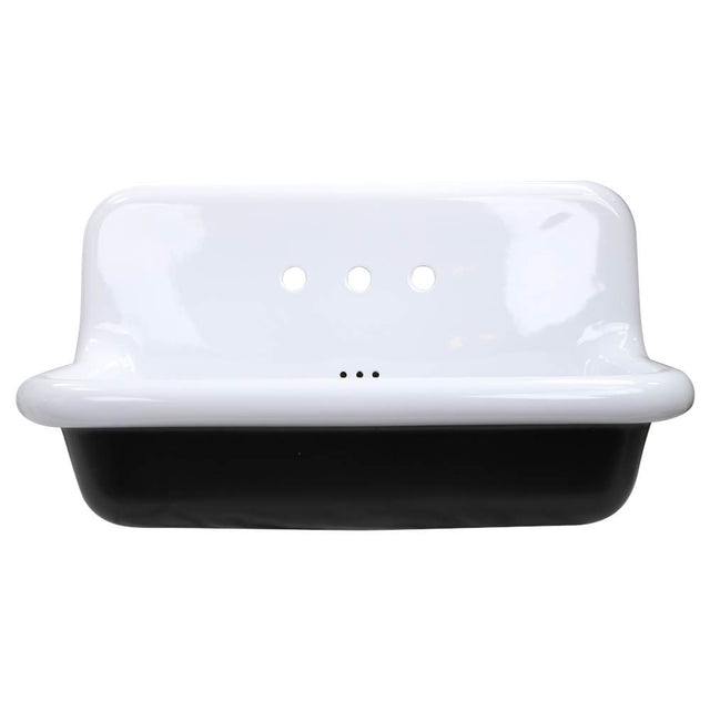 Nantucket Sinks - Fireclay Utility Sink in black/white - Black,White