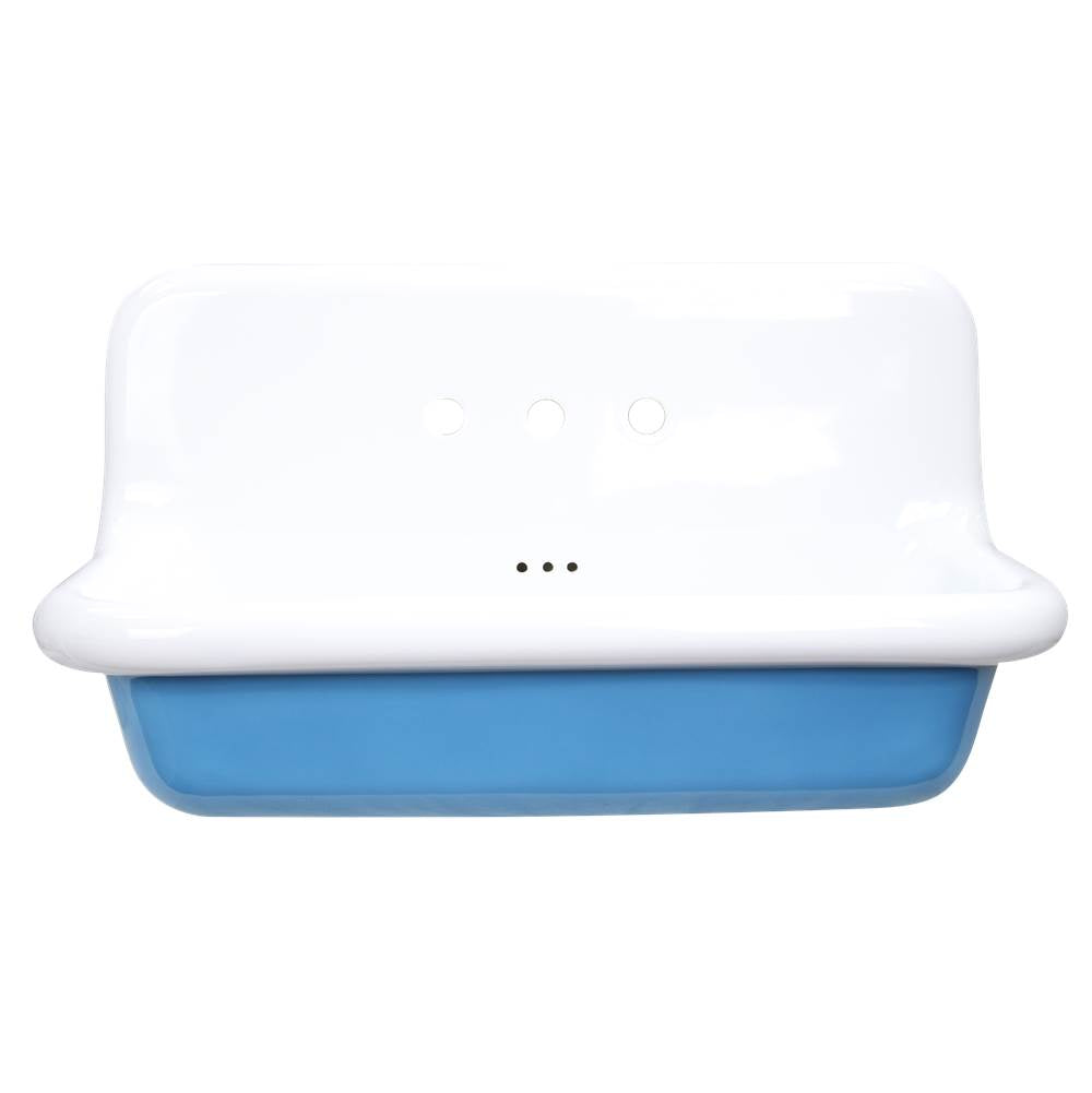 Nantucket Sinks - Fireclay Utility Sink in blue/white - Blue,White