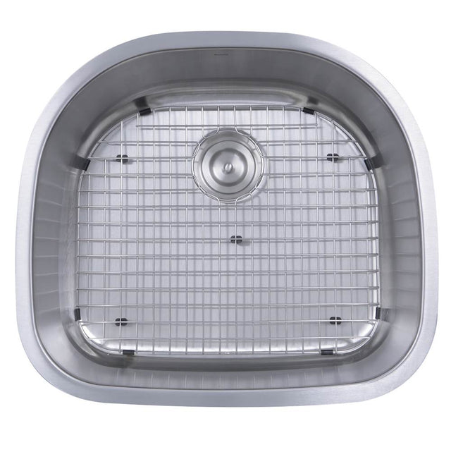 Nantucket Sinks - Sconset 23-Inch D-Bowl Undermount Stainless Steel Kitchen Sink, 16 Gauge - Brushed Satin