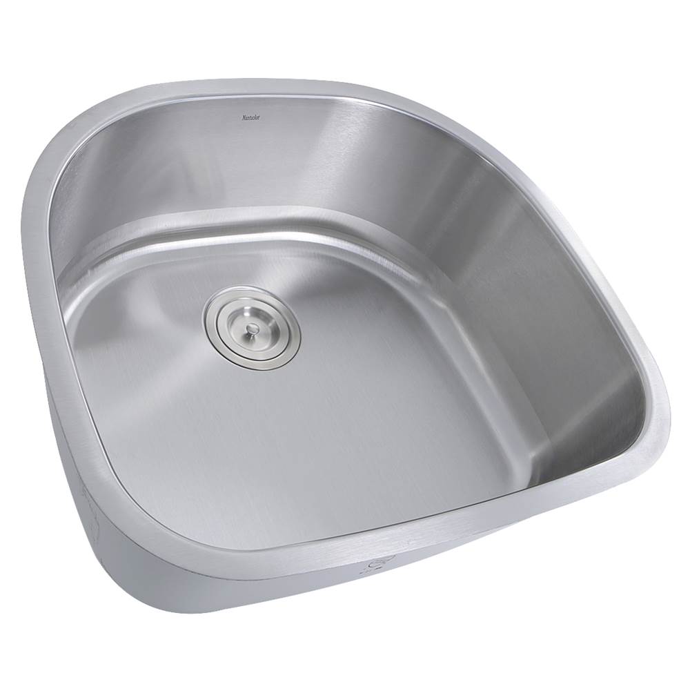 Sconset 23-Inch D-Bowl Undermount Stainless Steel Kitchen Sink, 16 Gauge
