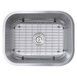 Nantucket Sinks - 23 Inch Small Rectangle Single Bowl Undermount Stainless Steel Kitchen Sink, 16 Gauge - Brushed Satin