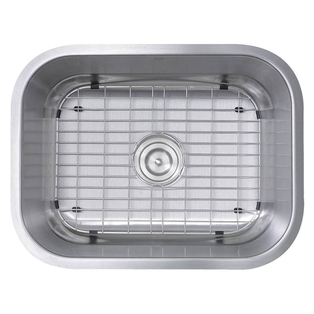 Nantucket Sinks - 23 Inch Small Rectangle Single Bowl Undermount Stainless Steel Kitchen Sink, 16 Gauge - Brushed Satin
