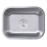 23 Inch Small Rectangle Single Bowl Undermount Stainless Steel Kitchen Sink, 16 Gauge