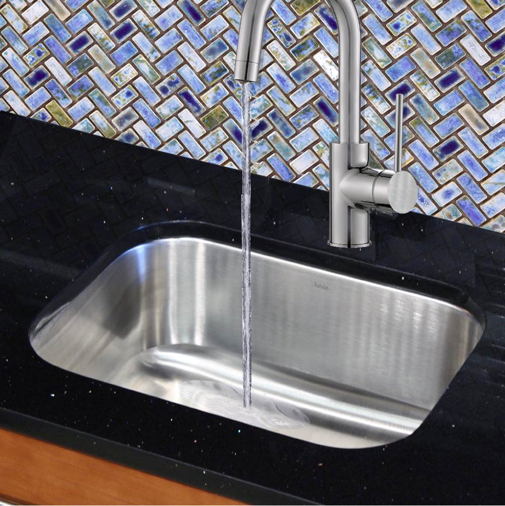 23 Inch Small Rectangle Single Bowl Undermount Stainless Steel Kitchen Sink, 16 Gauge