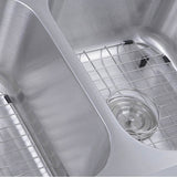 32.5 Inch Double Bowl Equal Undermount Stainless Steel Kitchen Sink, 16 Gauge