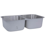 32.5 Inch Double Bowl Equal Undermount Stainless Steel Kitchen Sink, 16 Gauge