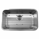 Nantucket Sinks - 30 Inch Large Rectangle Single Bowl Undermount Stainless Steel Kitchen Sink, 9 Inches Deep - Brushed Satin