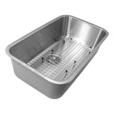 30 Inch Large Rectangle Single Bowl Undermount Stainless Steel Kitchen Sink, 10 Inches Deep
